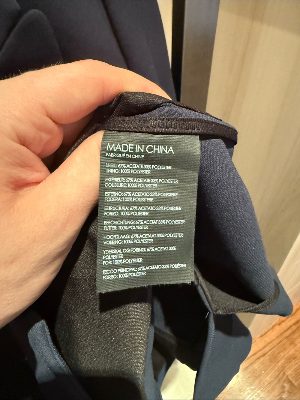 Club Monaco Navy Double-Breasted Gold-Button Blazer - Picture 7 of 7